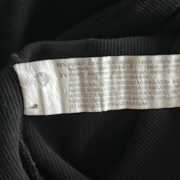 Zara Black Ribbed Pull On Faux Wrap Skirt Mini Dress Medium - Picture 7 of 7